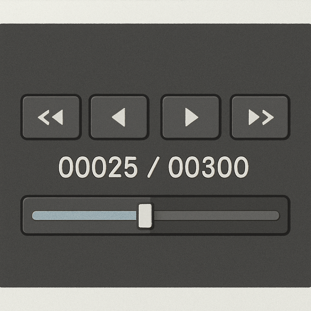 Frame-by-frame navigation interface